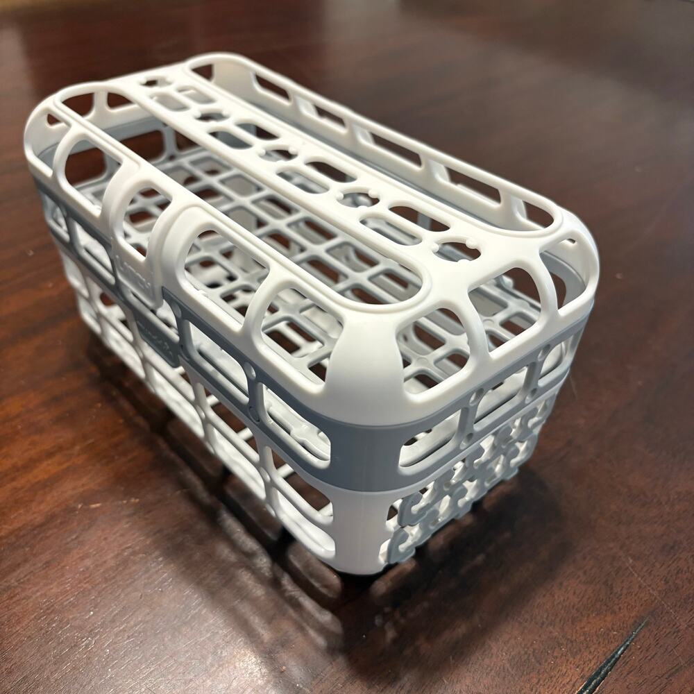 Munchkin High Capacity Dishwasher Basket Baby Bottle Parts Nipples Straws Gray